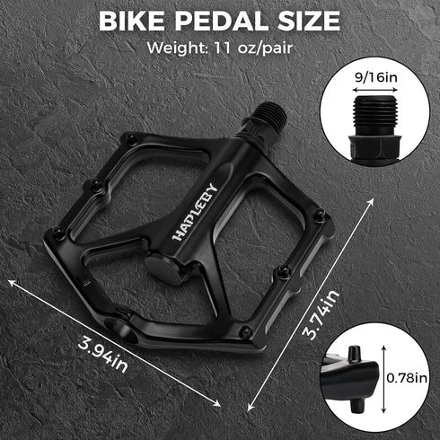 Premium Bike Pedals of 9/16 Inch, Professional Mountain and Road Bike Flat Pedal with 2 Sealed Bearings, Wide Paltform and Lightweight of Bicycle ...